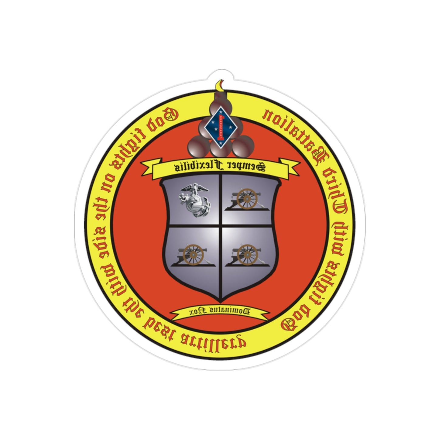 3rd Battalion 11th Marines 1 (USMC) REVERSE PRINT Transparent STICKER-2" × 2"-The Sticker Space