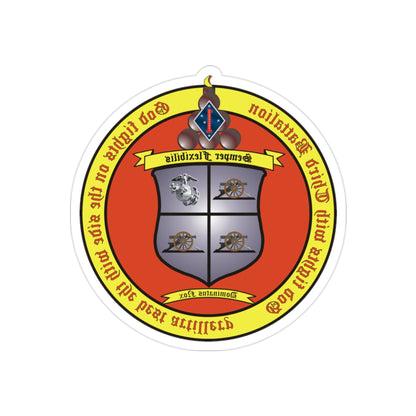 3rd Battalion 11th Marines 1 (USMC) REVERSE PRINT Transparent STICKER-2" × 2"-The Sticker Space