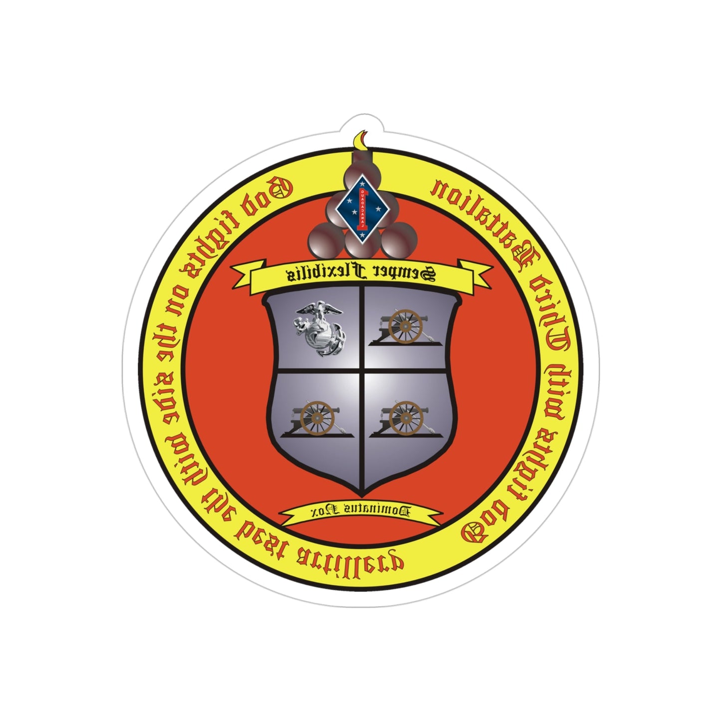 3rd Battalion 11th Marines 1 (USMC) REVERSE PRINT Transparent STICKER-4" × 4"-The Sticker Space