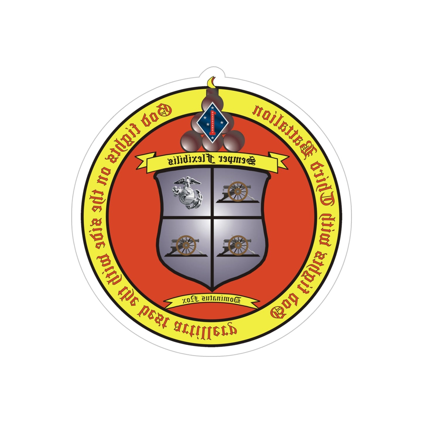 3rd Battalion 11th Marines 1 (USMC) REVERSE PRINT Transparent STICKER-5" × 5"-The Sticker Space