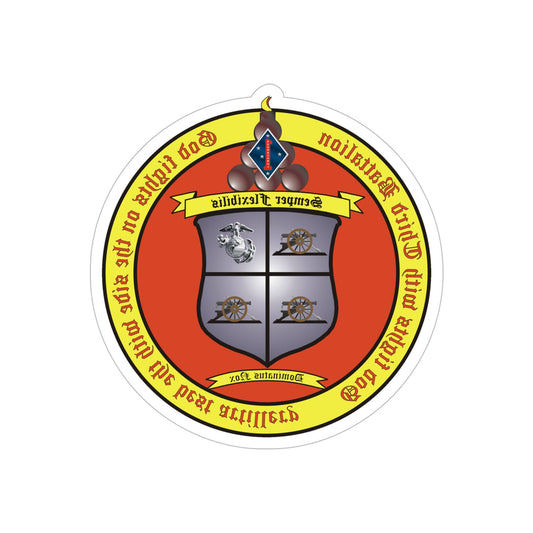 3rd Battalion 11th Marines 1 (USMC) REVERSE PRINT Transparent STICKER-6 Inch-The Sticker Space