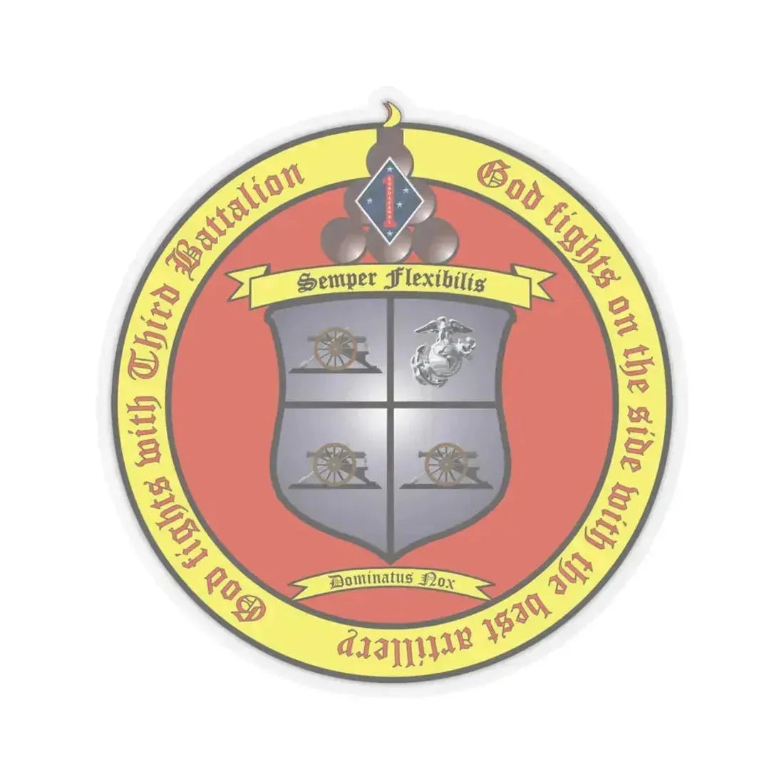 3rd Battalion 11th Marines 1 (USMC) STICKER Vinyl Kiss-Cut Decal 4 Inch Transparent - The Sticker Space
