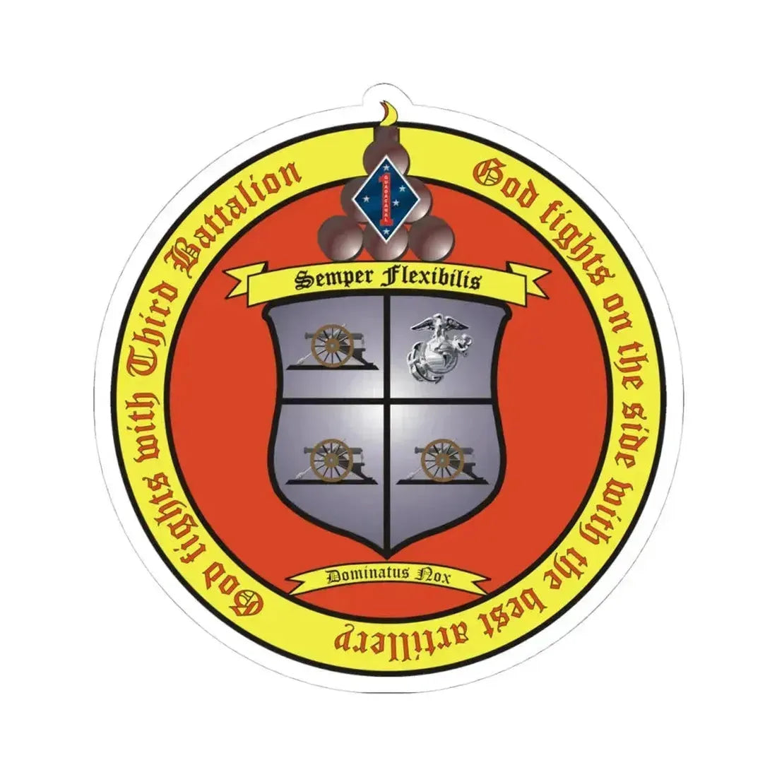3rd Battalion 11th Marines 1 (USMC) STICKER Vinyl Kiss-Cut Decal 4 Inch White - The Sticker Space