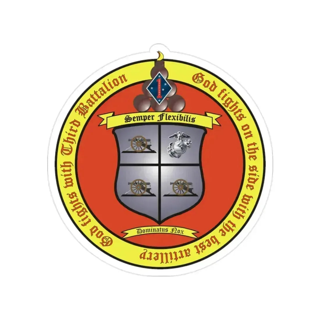 3rd Battalion 11th Marines 1 (USMC) Transparent STICKER Die-Cut Vinyl Decal 2 Inch - The Sticker Space