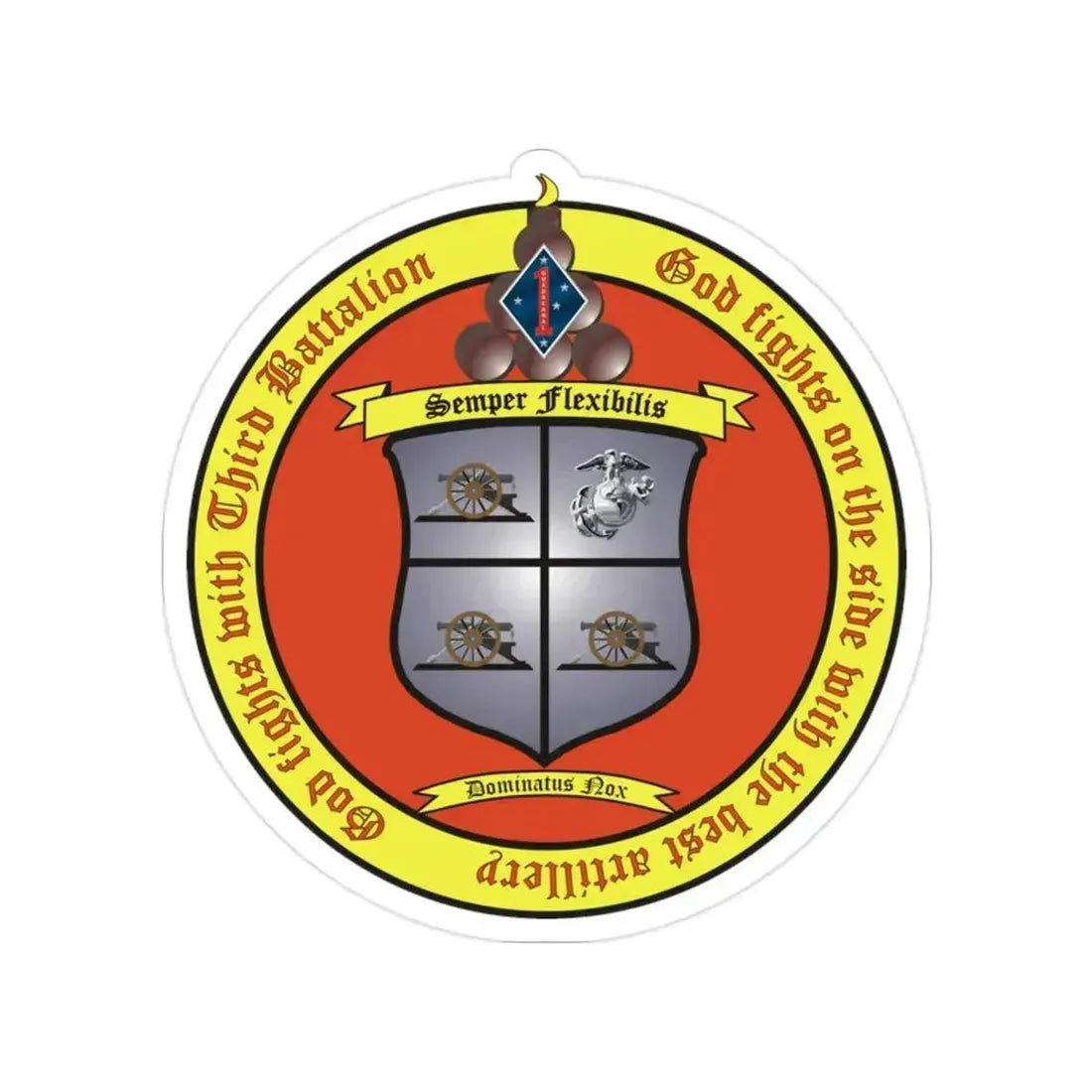 3rd Battalion 11th Marines 1 (USMC) Transparent STICKER Die-Cut Vinyl Decal 2 Inch - The Sticker Space