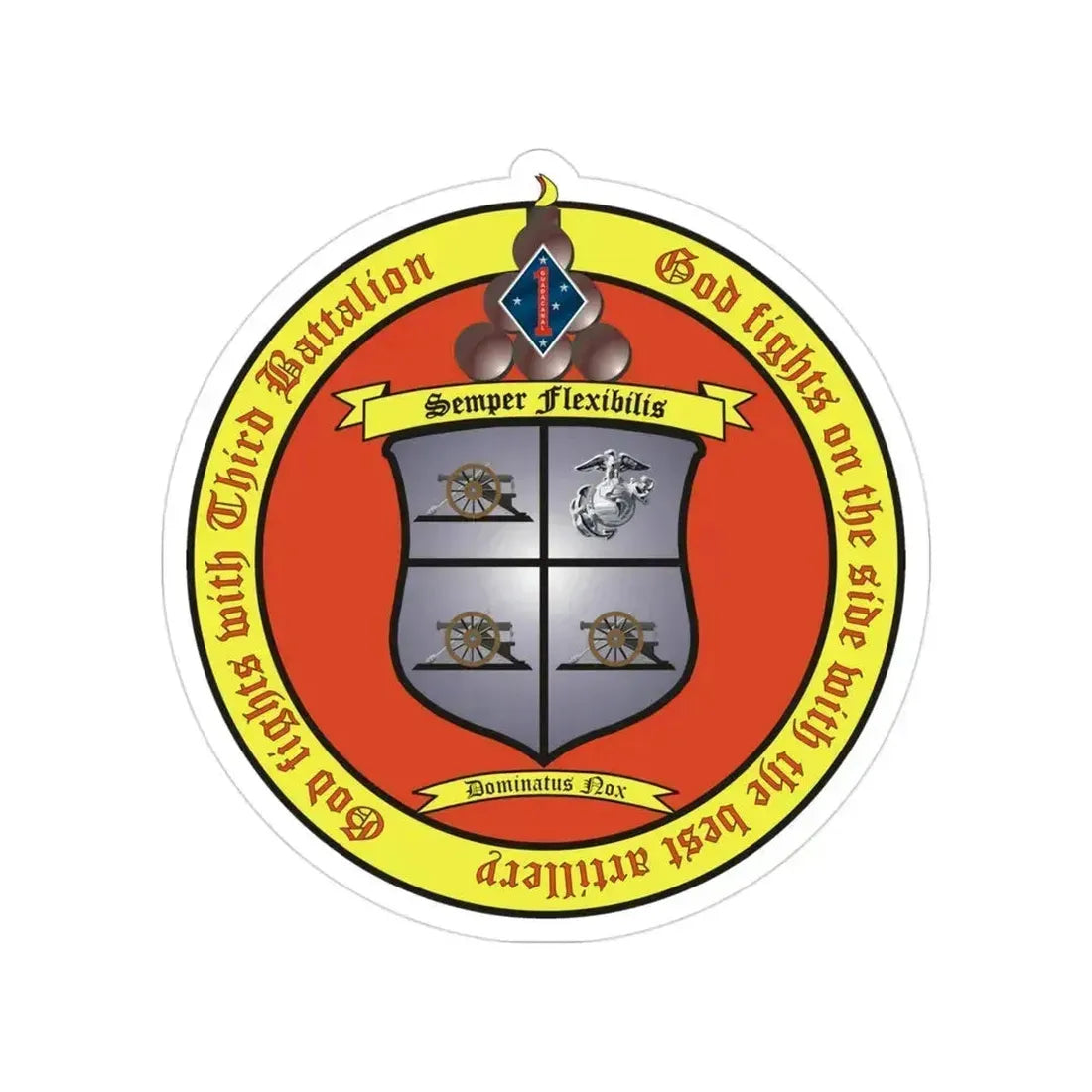 3rd Battalion 11th Marines 1 (USMC) Transparent STICKER Die-Cut Vinyl Decal 3 Inch - The Sticker Space