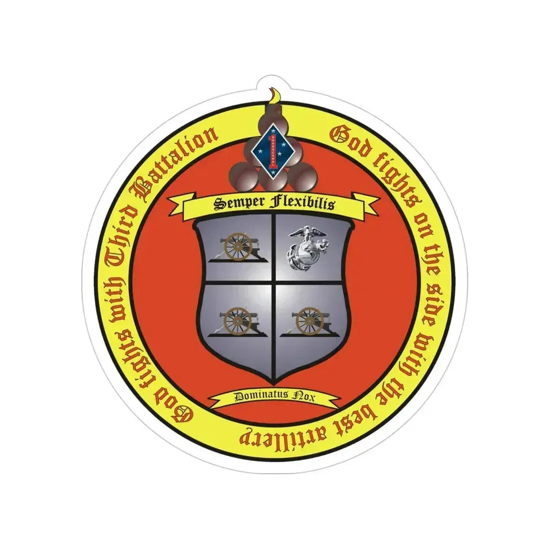 3rd Battalion 11th Marines 1 (USMC) Transparent STICKER Die-Cut Vinyl Decal 4 Inch - The Sticker Space