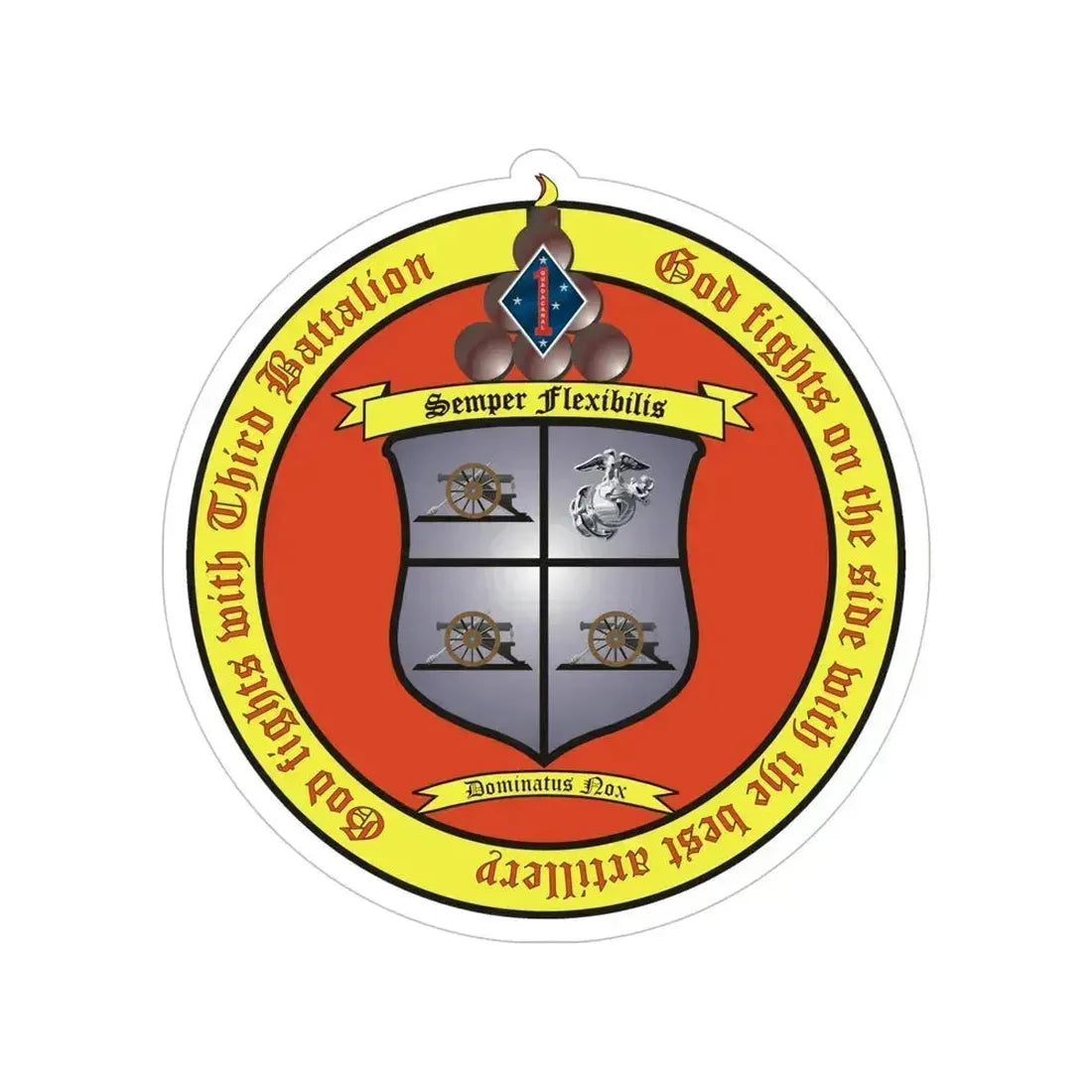 3rd Battalion 11th Marines 1 (USMC) Transparent STICKER Die-Cut Vinyl Decal 5 Inch - The Sticker Space