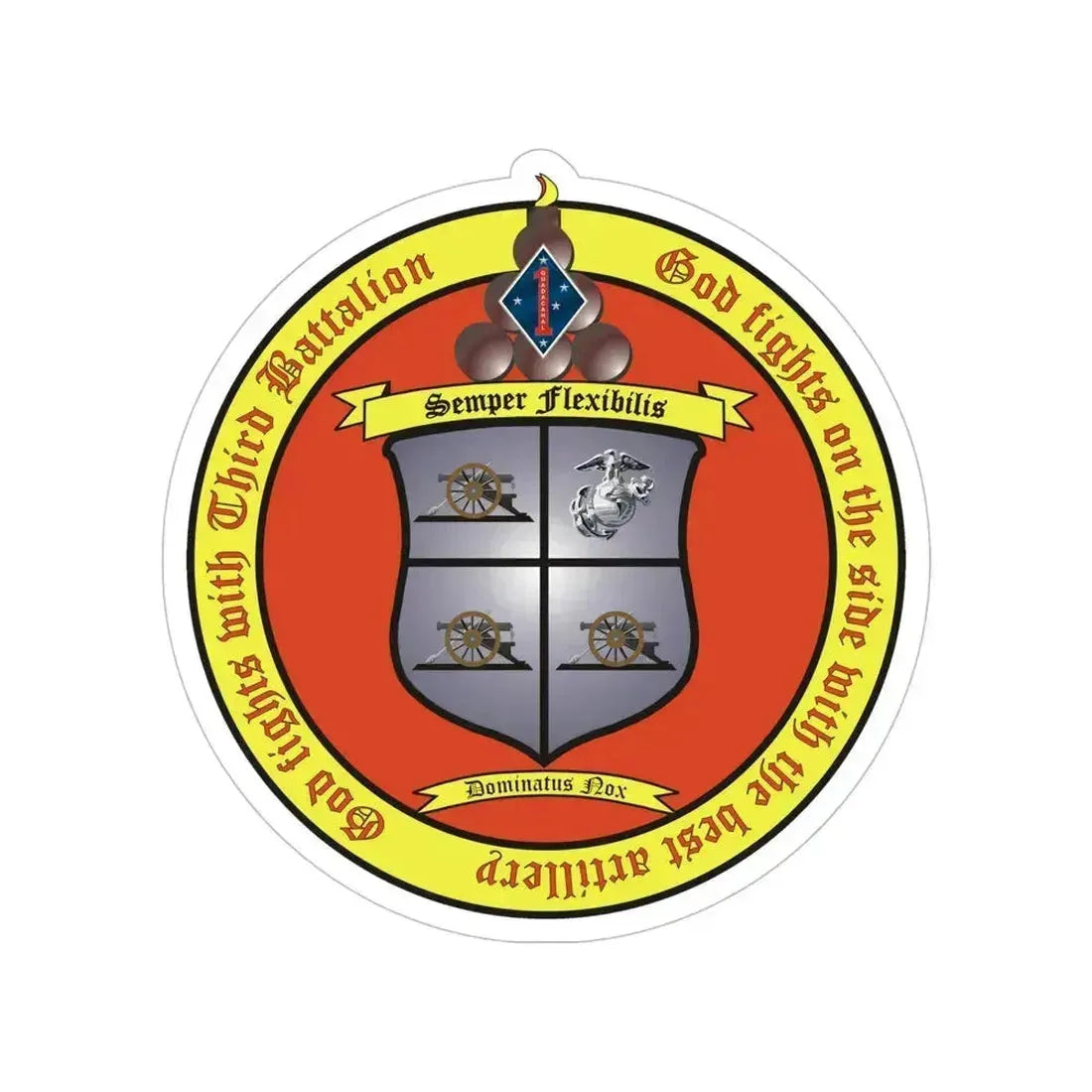 3rd Battalion 11th Marines 1 (USMC) Transparent STICKER Die-Cut Vinyl Decal 6 Inch - The Sticker Space