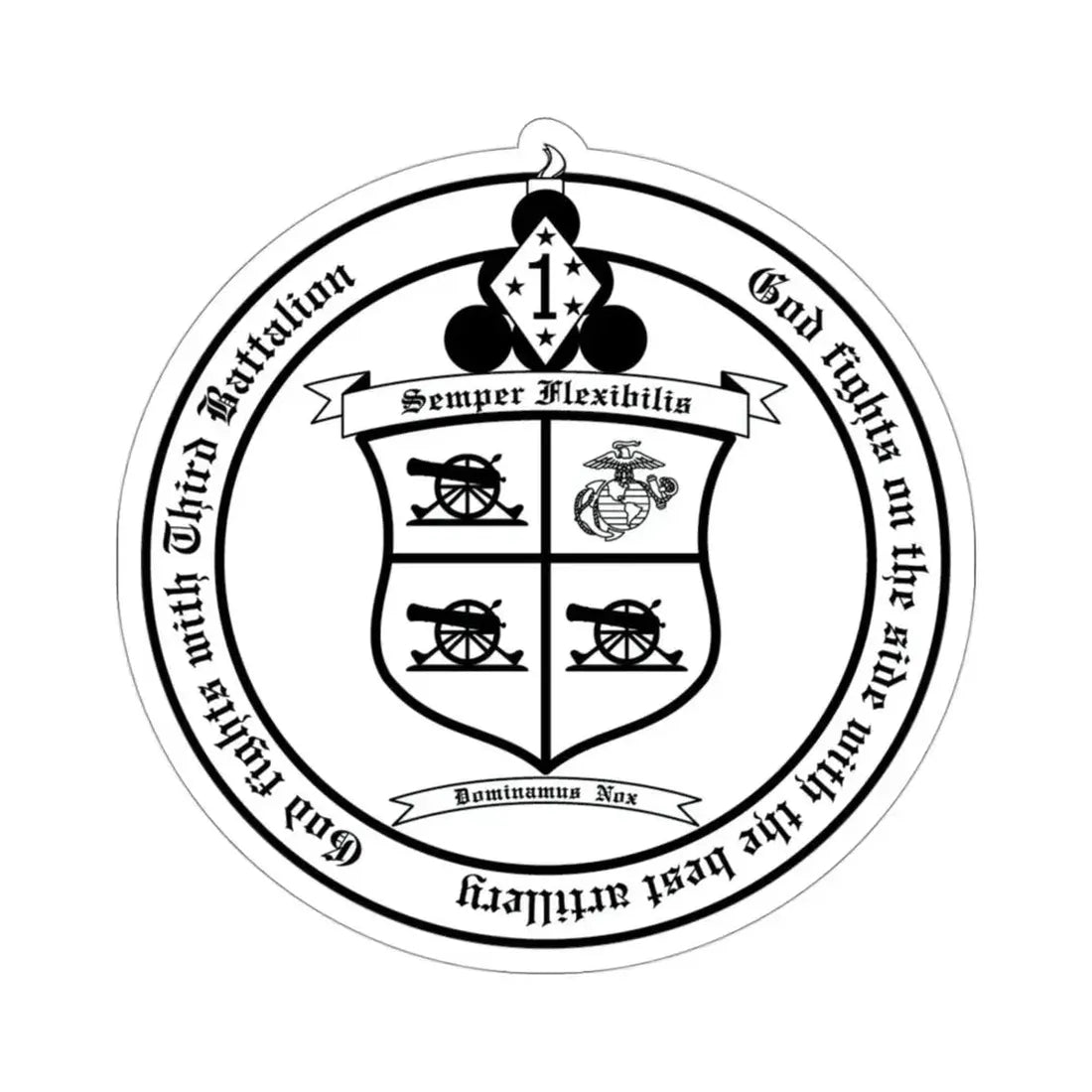 3rd Battalion 11th Marines BW (USMC) STICKER Vinyl Die-Cut Decal - The Sticker Space