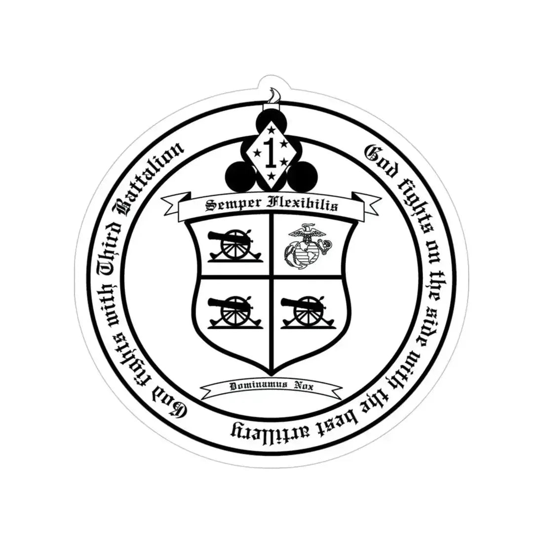 3rd Battalion 11th Marines (USMC) Transparent STICKER Die-Cut Vinyl Decal 4 Inch - The Sticker Space