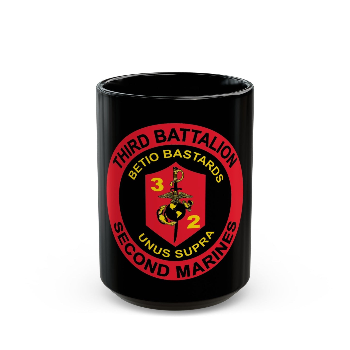 3rd Battaltion 2nd Marines (USMC) Black Coffee Mug-15oz-The Sticker Space