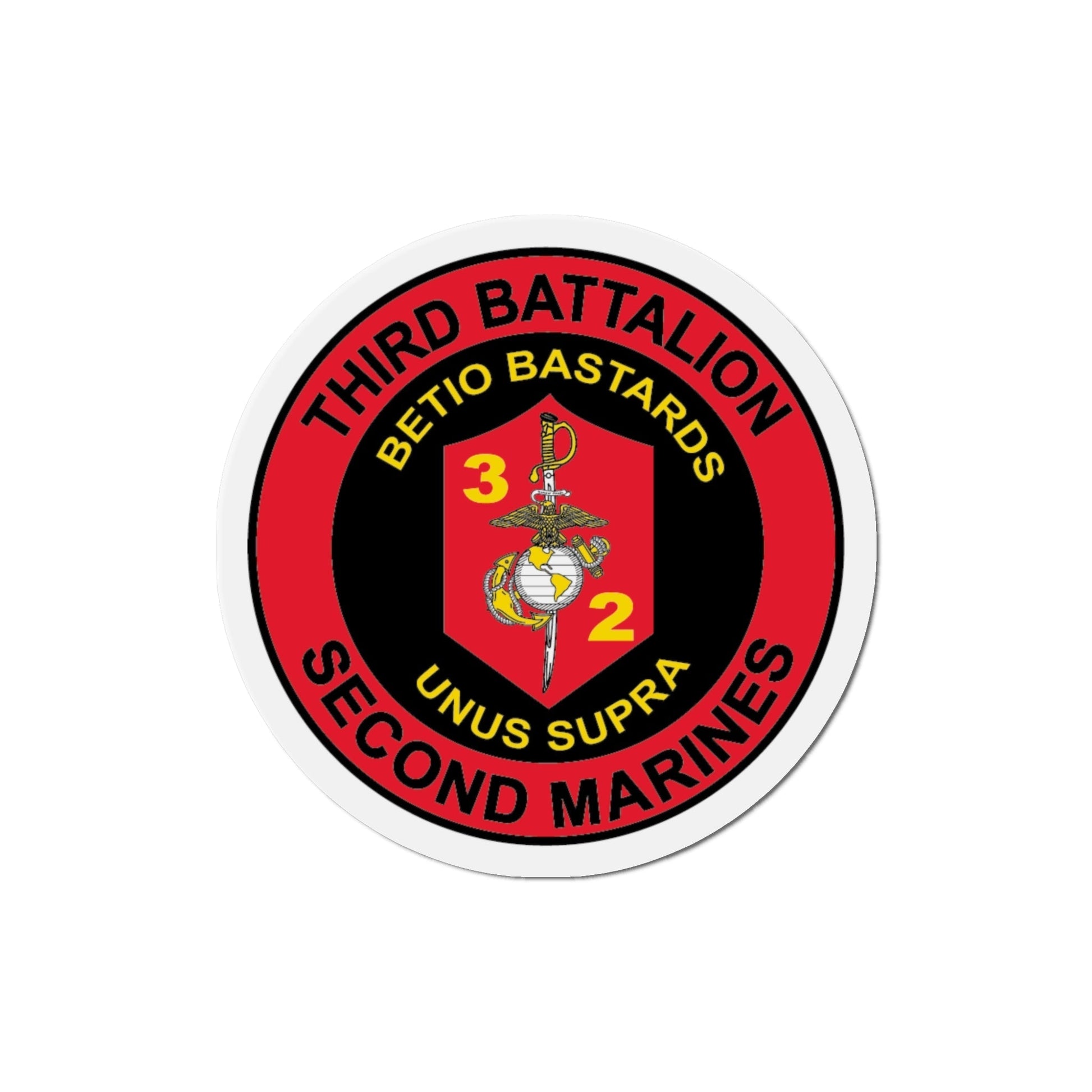 3rd Battaltion 2nd Marines (USMC) Die-Cut Magnet-5 Inch-The Sticker Space