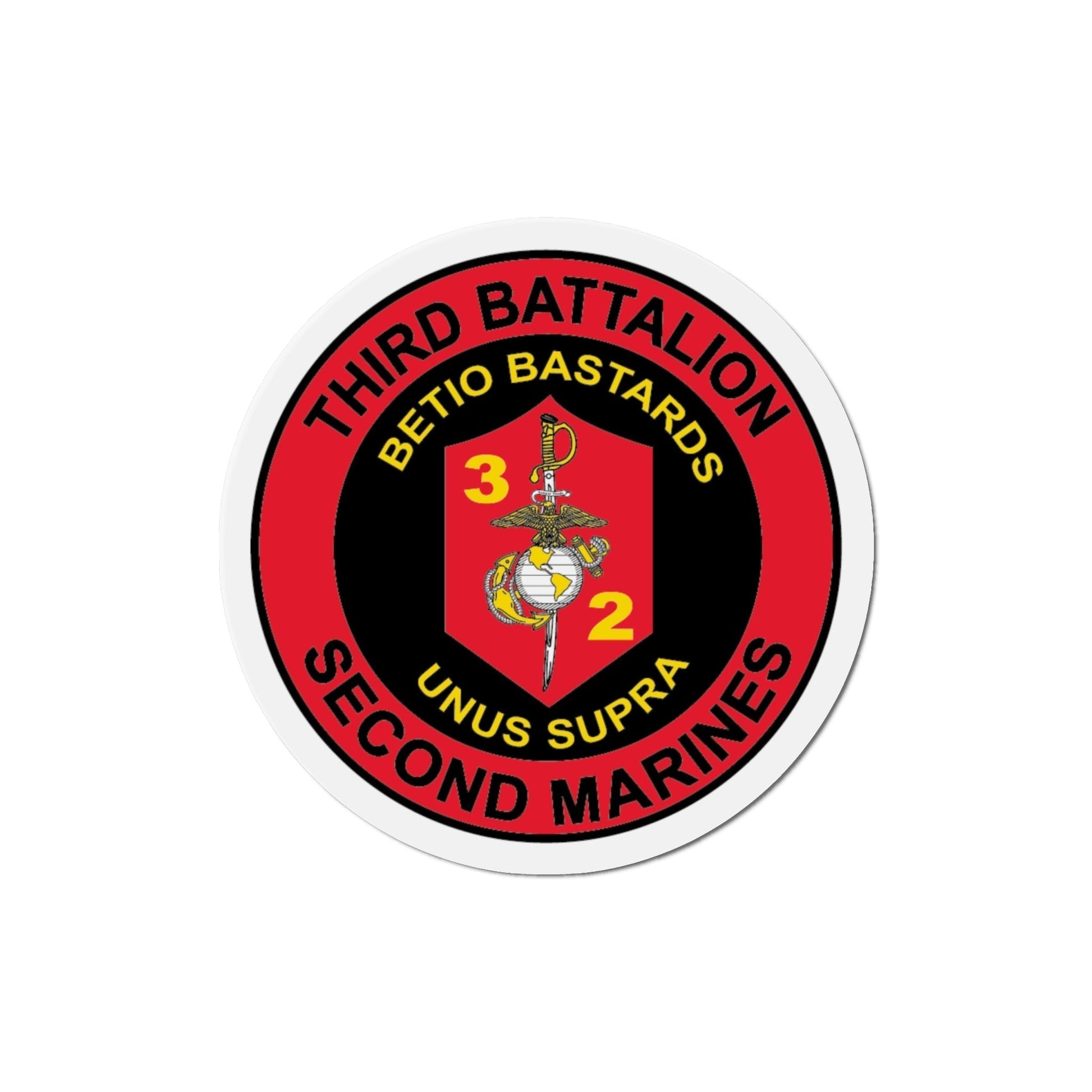 3rd Battaltion 2nd Marines (USMC) Die-Cut Magnet-6 Inch-The Sticker Space