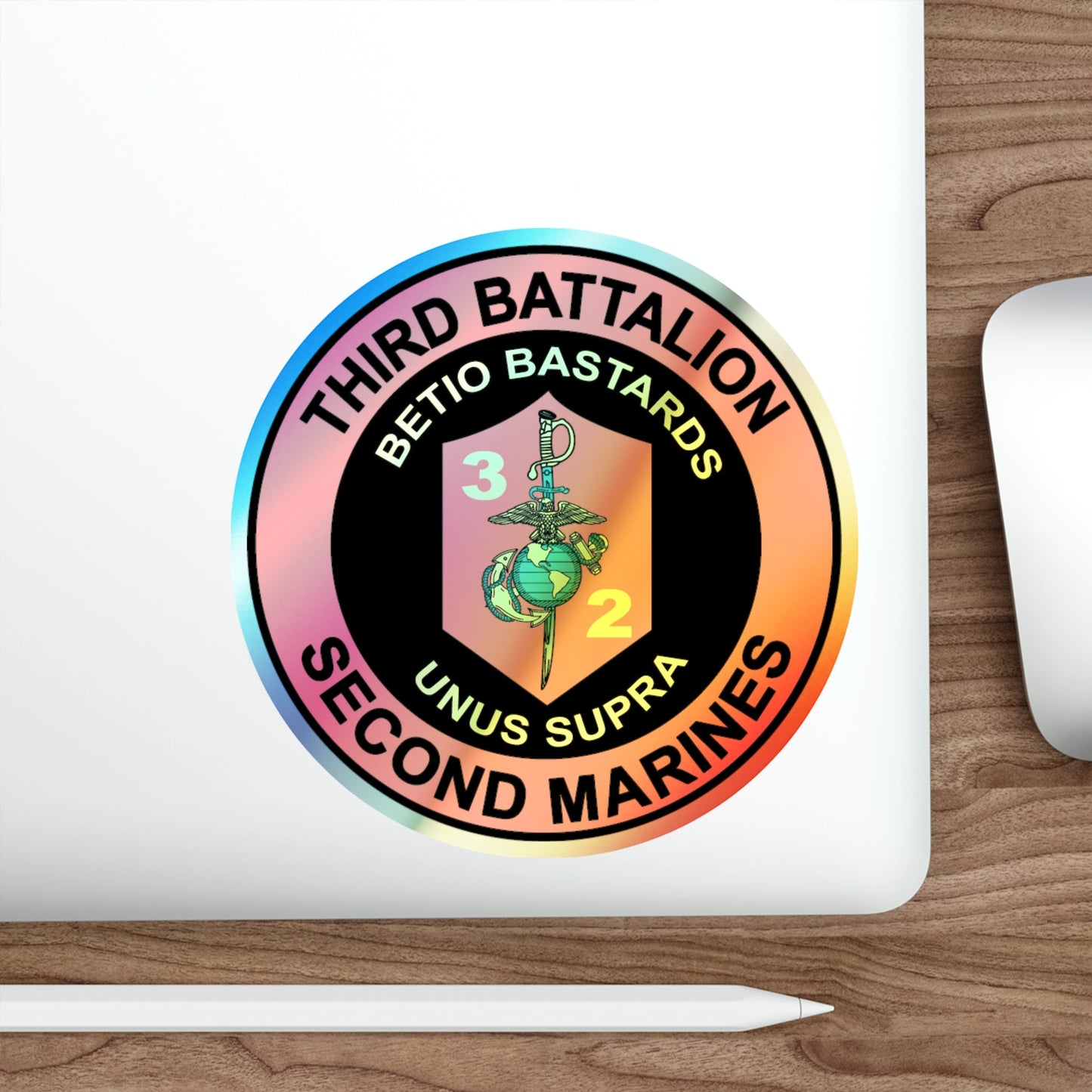3rd Battaltion 2nd Marines (USMC) Holographic STICKER Die-Cut Vinyl Decal-The Sticker Space