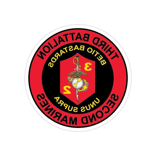 3rd Battaltion 2nd Marines (USMC) REVERSE PRINT Transparent Die-Cut STICKER 6 Inch Die-Cut Transparent - The Sticker Space