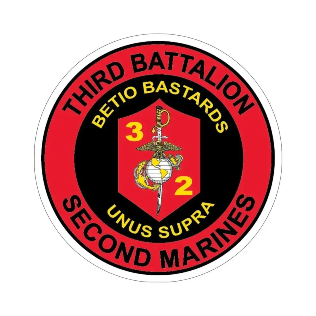 3rd Battaltion 2nd Marines (USMC) STICKER Vinyl Die-Cut Decal - The Sticker Space