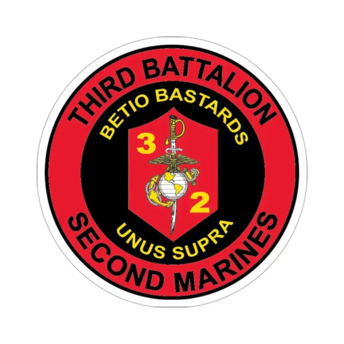 3rd Battaltion 2nd Marines (USMC) STICKER Vinyl Die-Cut Decal - The Sticker Space