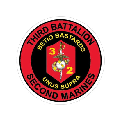 3rd Battaltion 2nd Marines (USMC) Transparent STICKER Die-Cut Vinyl Decal 3 Inch - The Sticker Space