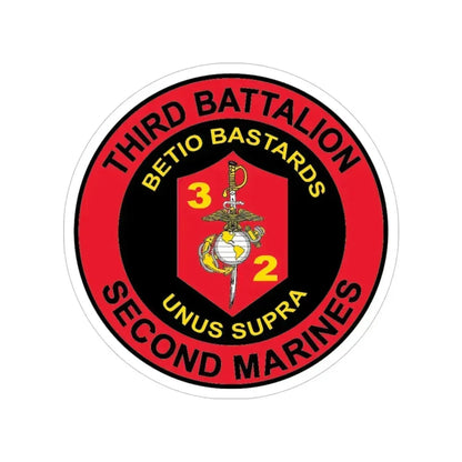 3rd Battaltion 2nd Marines (USMC) Transparent STICKER Die-Cut Vinyl Decal 4 Inch - The Sticker Space