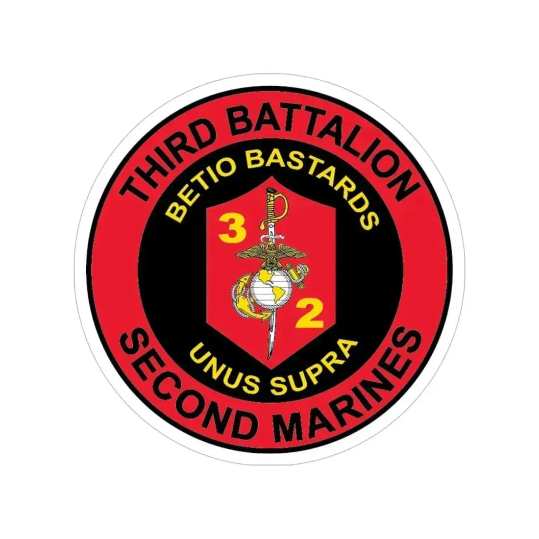 3rd Battaltion 2nd Marines (USMC) Transparent STICKER Die-Cut Vinyl Decal 5 Inch - The Sticker Space