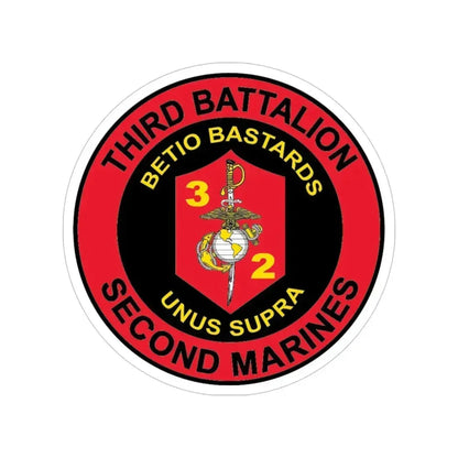 3rd Battaltion 2nd Marines (USMC) Transparent STICKER Die-Cut Vinyl Decal 5 Inch - The Sticker Space