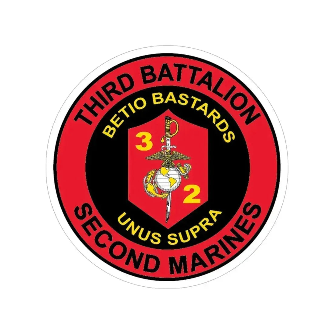 3rd Battaltion 2nd Marines (USMC) Transparent STICKER Die-Cut Vinyl Decal 5 Inch - The Sticker Space