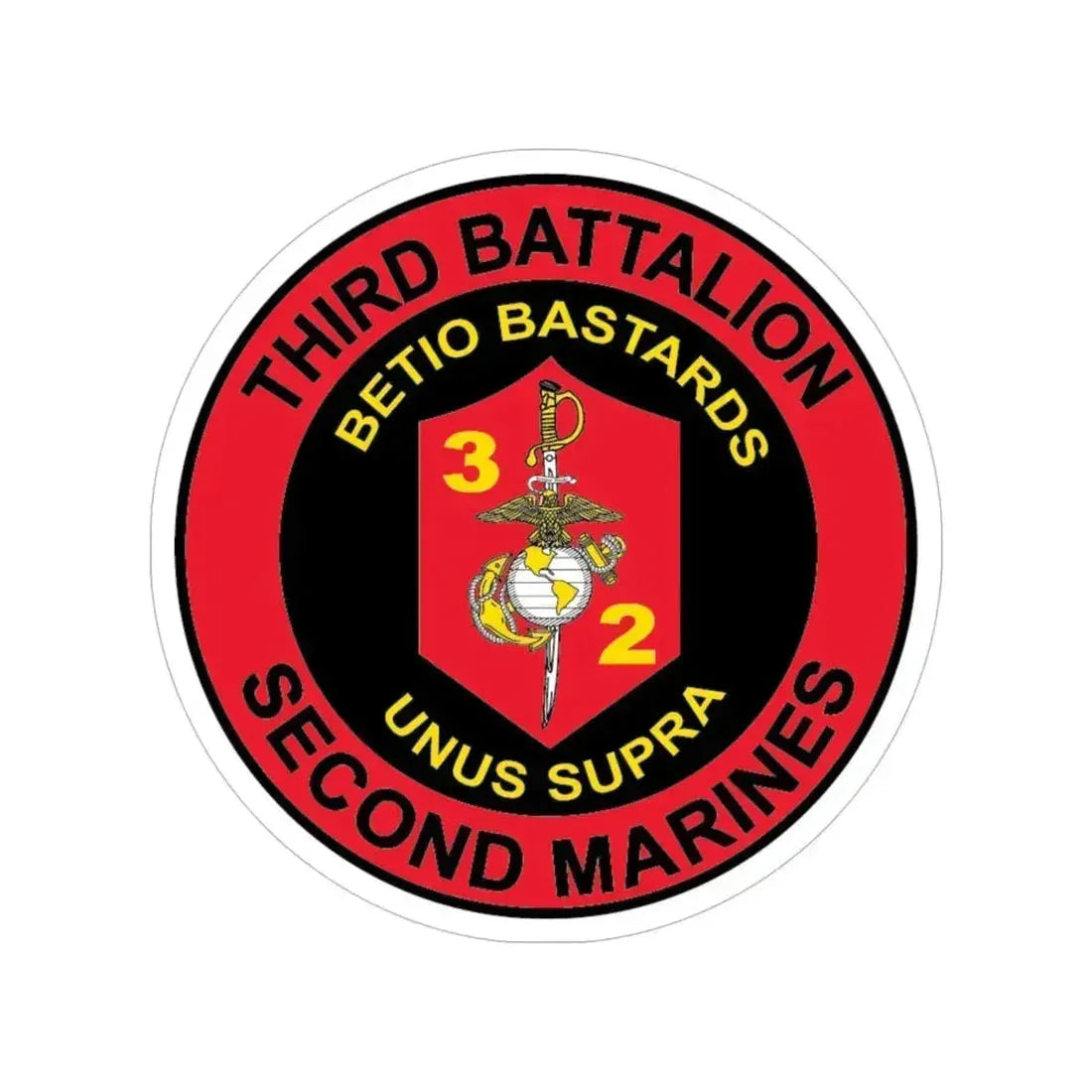 3rd Battaltion 2nd Marines (USMC) Transparent STICKER Die-Cut Vinyl Decal 6 Inch - The Sticker Space