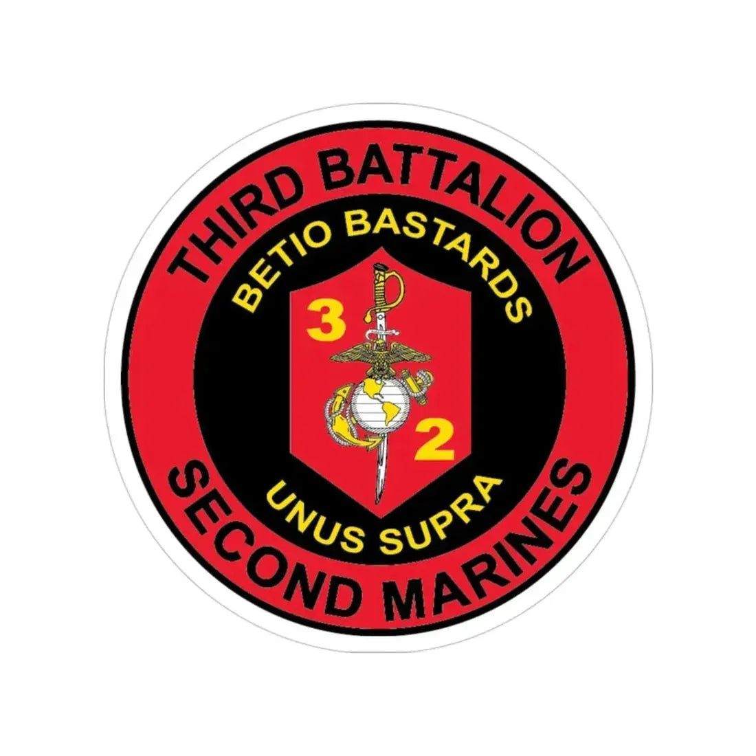 3rd Battaltion 2nd Marines (USMC) Transparent STICKER Die-Cut Vinyl Decal - The Sticker Space