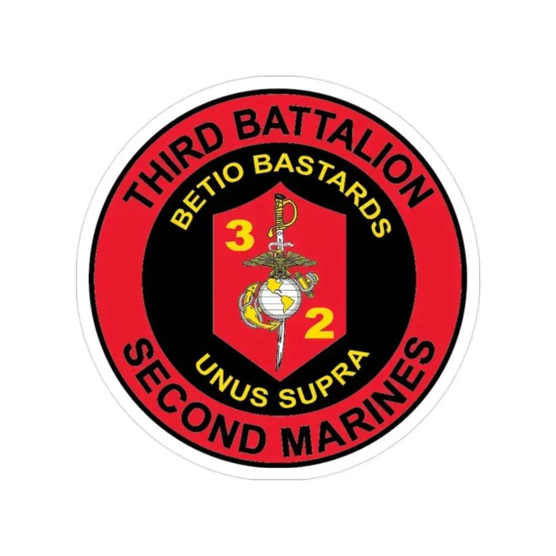 3rd Battaltion 2nd Marines (USMC) Transparent STICKER Die-Cut Vinyl Decal - The Sticker Space