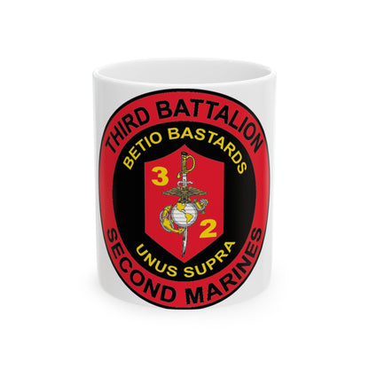 3rd Battaltion 2nd Marines (USMC) White Coffee Mug-11oz-The Sticker Space