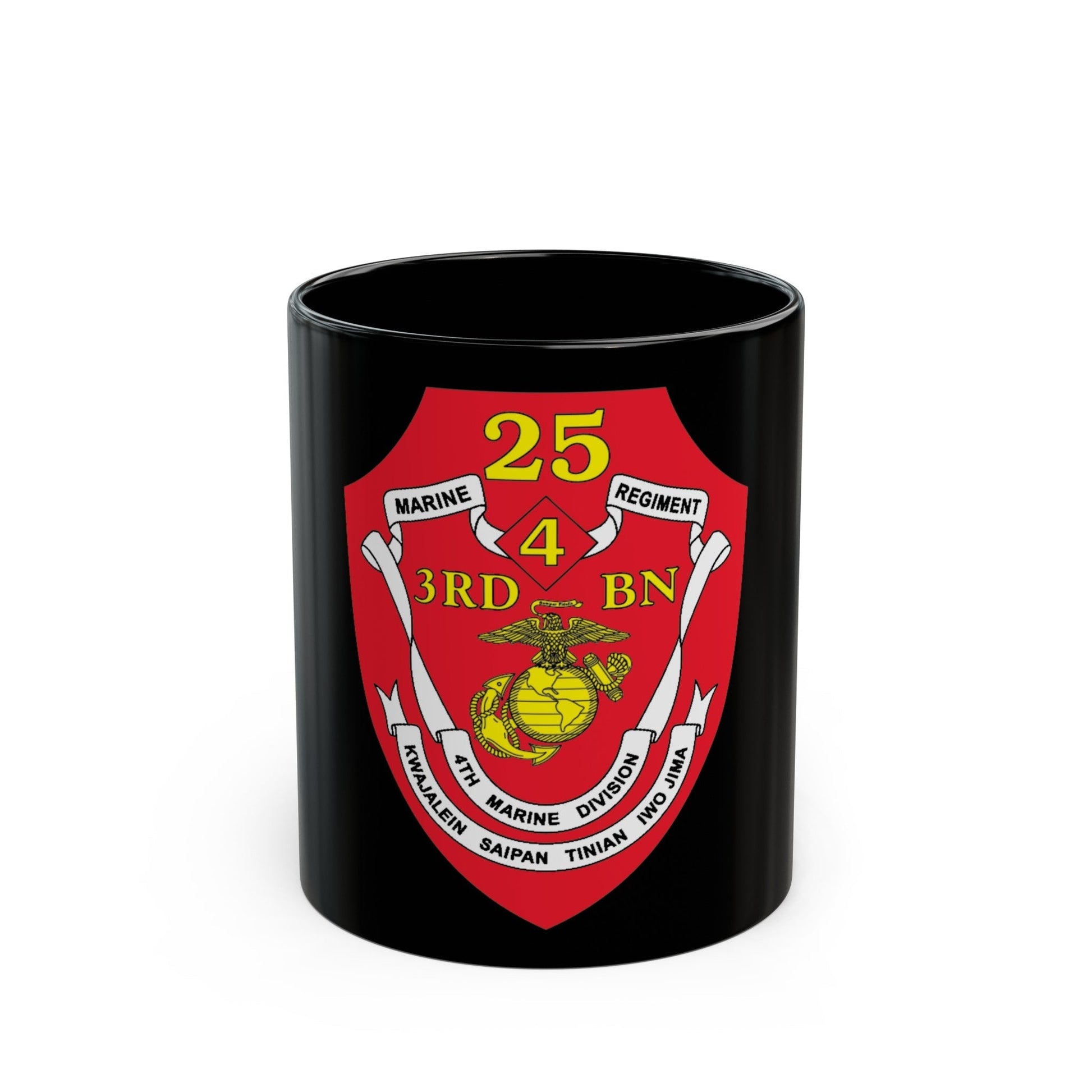 3rd BN 25th Marines 4th Marine Div (USMC) Black Coffee Mug-11oz-The Sticker Space