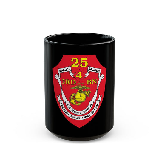 3rd BN 25th Marines 4th Marine Div (USMC) Black Coffee Mug-15oz-The Sticker Space