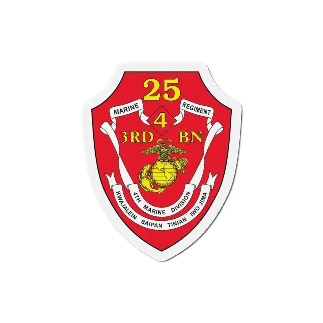 3rd BN 25th Marines 4th Marine Div (USMC) Refrigerator Magnet 4 Inch - The Sticker Space