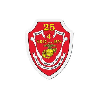 3rd BN 25th Marines 4th Marine Div (USMC) Refrigerator Magnet 4 Inch - The Sticker Space