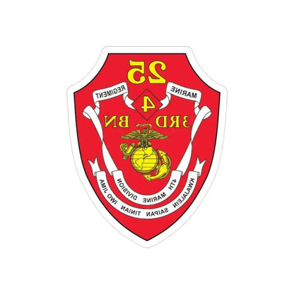 3rd BN 25th Marines 4th Marine Div (USMC) REVERSE PRINT Transparent Die-Cut STICKER 2 Inch Die-Cut Transparent - The Sticker Space