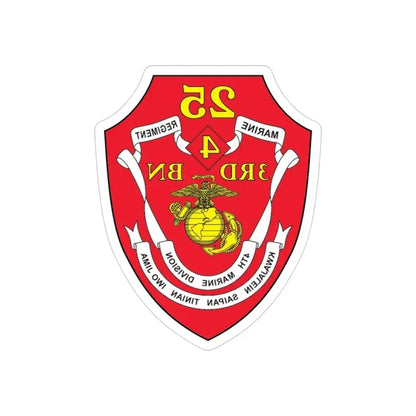 3rd BN 25th Marines 4th Marine Div (USMC) REVERSE PRINT Transparent Die-Cut STICKER 3 Inch Die-Cut Transparent - The Sticker Space