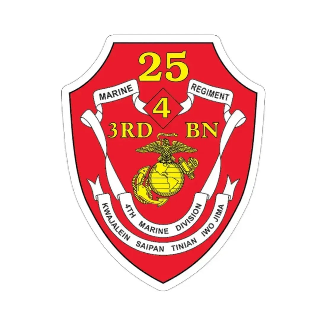 3rd BN 25th Marines 4th Marine Div (USMC) STICKER Vinyl Die-Cut Decal 2 Inch - The Sticker Space