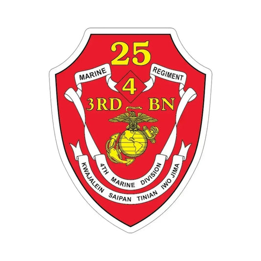 3rd BN 25th Marines 4th Marine Div (USMC) STICKER Vinyl Die-Cut Decal 6 Inch - The Sticker Space