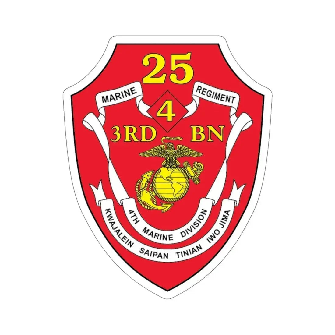 3rd BN 25th Marines 4th Marine Div (USMC) STICKER Vinyl Die-Cut Decal - The Sticker Space