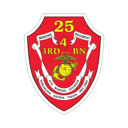 3rd BN 25th Marines 4th Marine Div (USMC) STICKER Vinyl Kiss-Cut Decal 2 Inch White - The Sticker Space