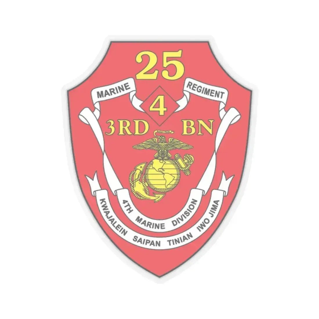 3rd BN 25th Marines 4th Marine Div (USMC) STICKER Vinyl Kiss-Cut Decal 3 Inch Transparent - The Sticker Space