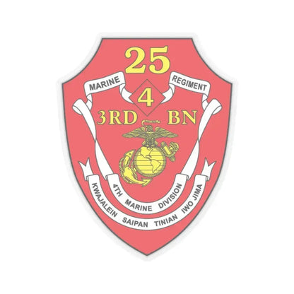 3rd BN 25th Marines 4th Marine Div (USMC) STICKER Vinyl Kiss-Cut Decal 3 Inch Transparent - The Sticker Space