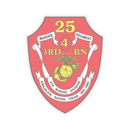 3rd BN 25th Marines 4th Marine Div (USMC) STICKER Vinyl Kiss-Cut Decal 6 Inch Transparent - The Sticker Space
