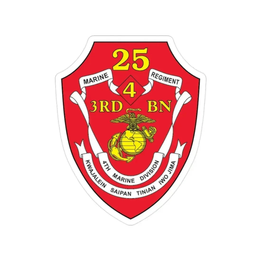 3rd BN 25th Marines 4th Marine Div (USMC) Transparent STICKER Die-Cut Vinyl Decal 2 Inch - The Sticker Space