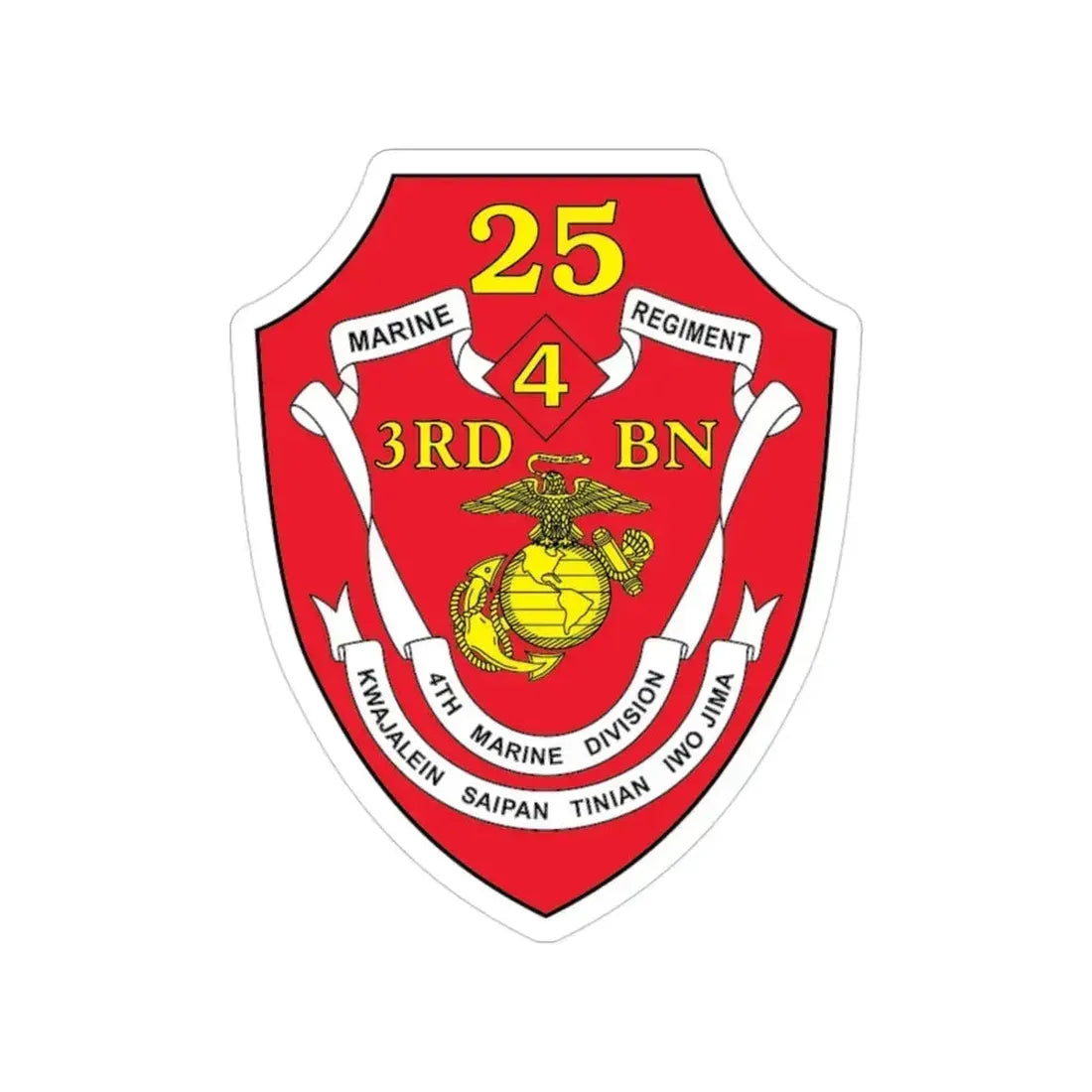 3rd BN 25th Marines 4th Marine Div (USMC) Transparent STICKER Die-Cut Vinyl Decal 3 Inch - The Sticker Space
