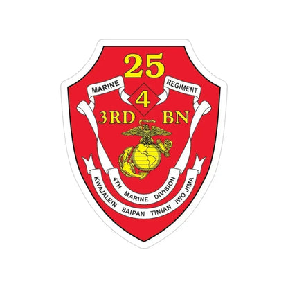 3rd BN 25th Marines 4th Marine Div (USMC) Transparent STICKER Die-Cut Vinyl Decal 3 Inch - The Sticker Space
