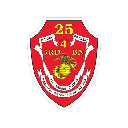 3rd BN 25th Marines 4th Marine Div (USMC) Transparent STICKER Die-Cut Vinyl Decal 4 Inch - The Sticker Space