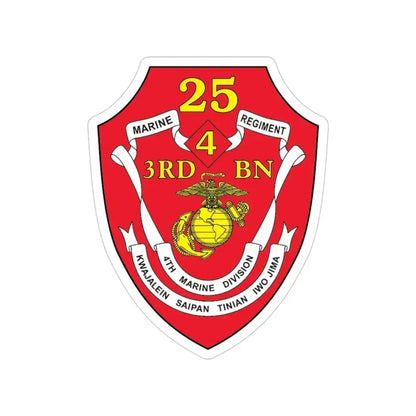 3rd BN 25th Marines 4th Marine Div (USMC) Transparent STICKER Die-Cut Vinyl Decal 5 Inch - The Sticker Space