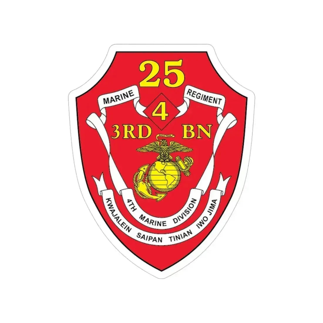3rd BN 25th Marines 4th Marine Div (USMC) Transparent STICKER Die-Cut Vinyl Decal 6 Inch - The Sticker Space